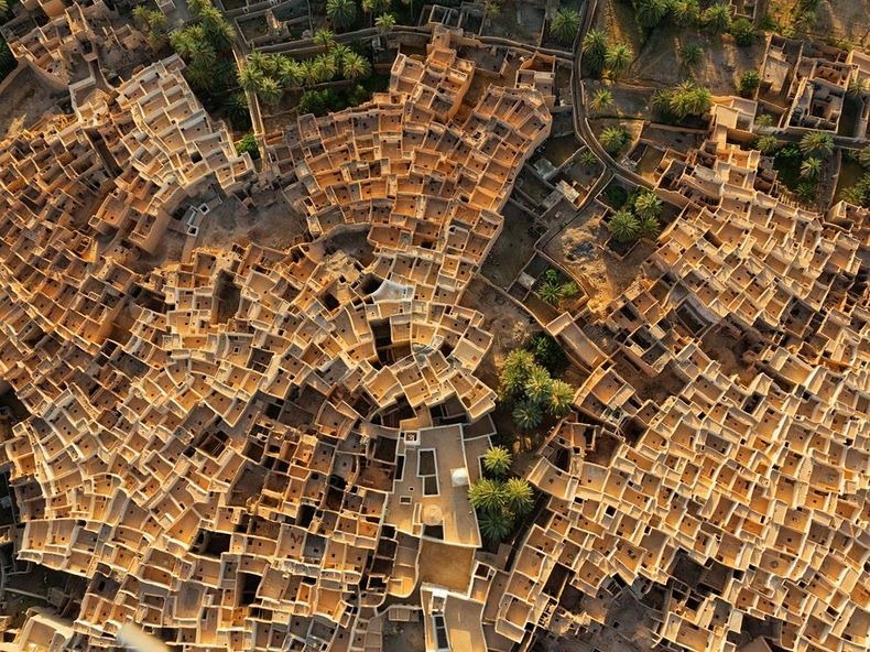 Aerial view of a traditional Libyan town, reflecting AOGS' climate and energy context